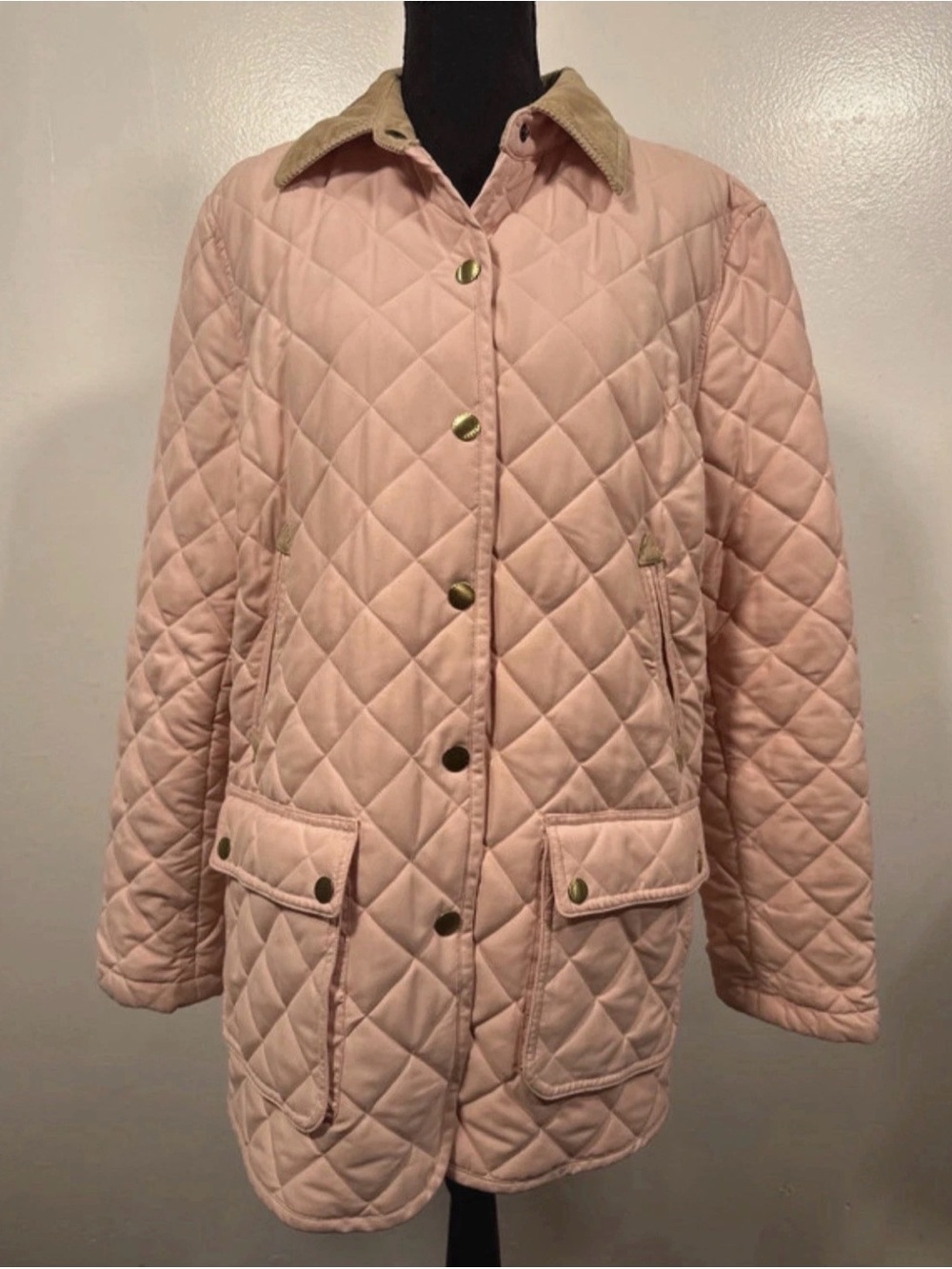 Lauren Ralph Lauren Pink Quilted Coat Size L